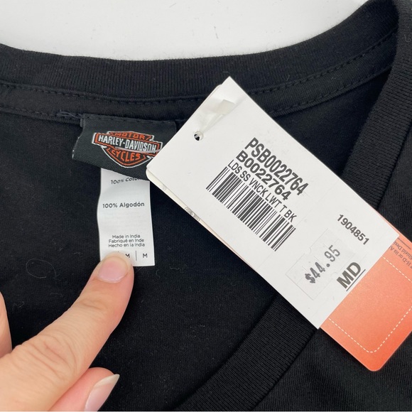 NEW Harley Davidson Women’s V-Neck Shirt 100% Cotton M - Picture 5 of 5